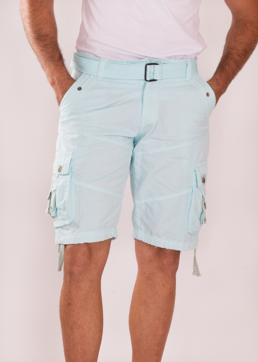 BESPOKE SPORT Mint Cargo Shorts for Men 153100 www.bespokemoda
