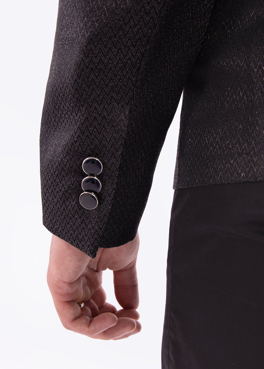 Zig Zag Embroidered Buttonless Blazer (New -Cotton Blend) - L main image 0