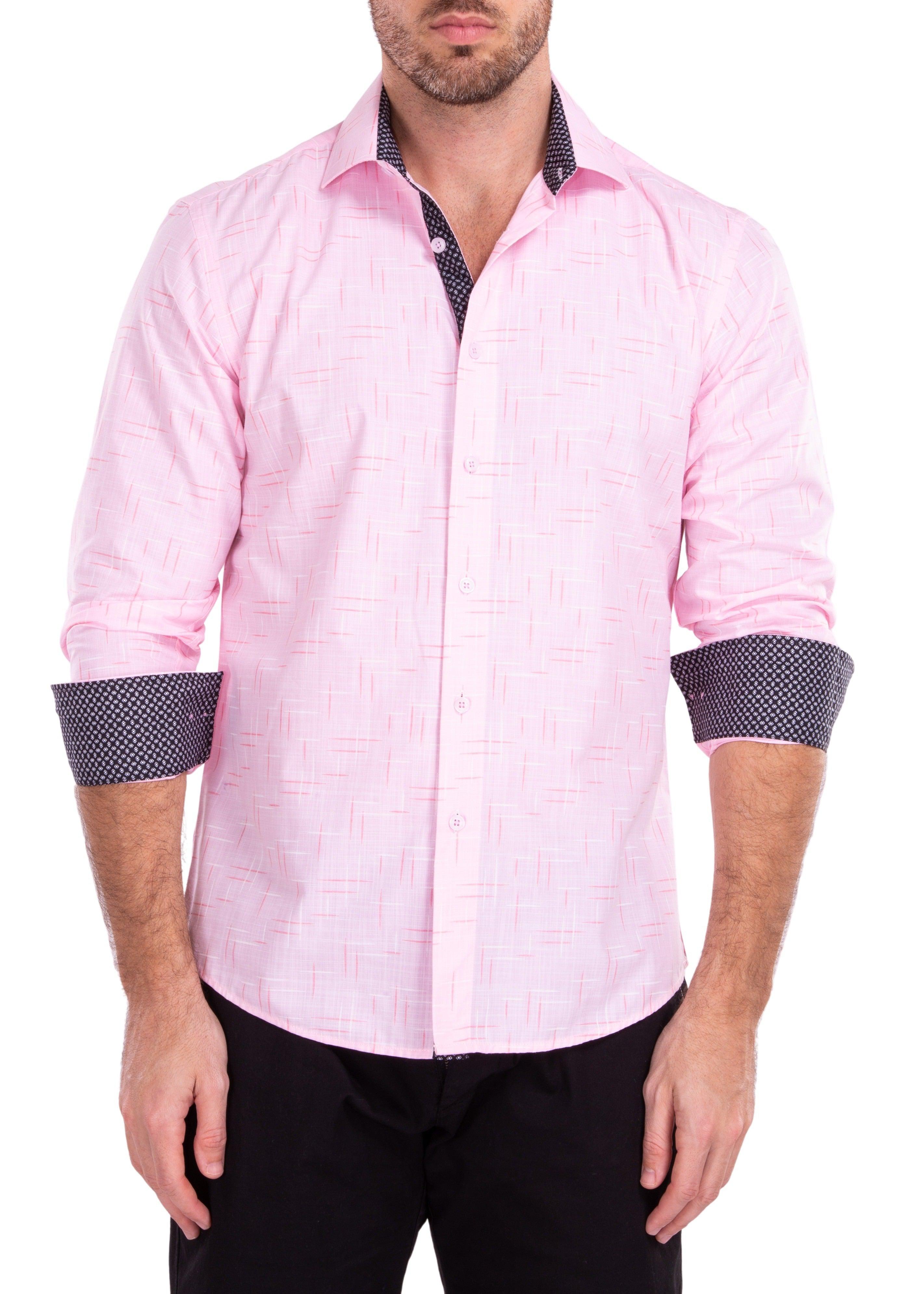 strapless open back dress Buy Blakely Mens Pink Conrad Long Sleeve Stripe Shirt main image 0