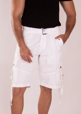 The Classic Cargo Shorts Solid White