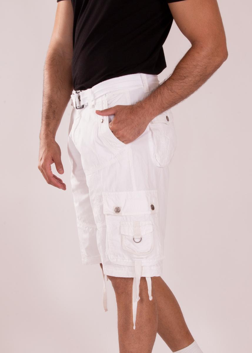 BESPOKE SPORT White Cargo Shorts for Men 153100 www.bespokemoda