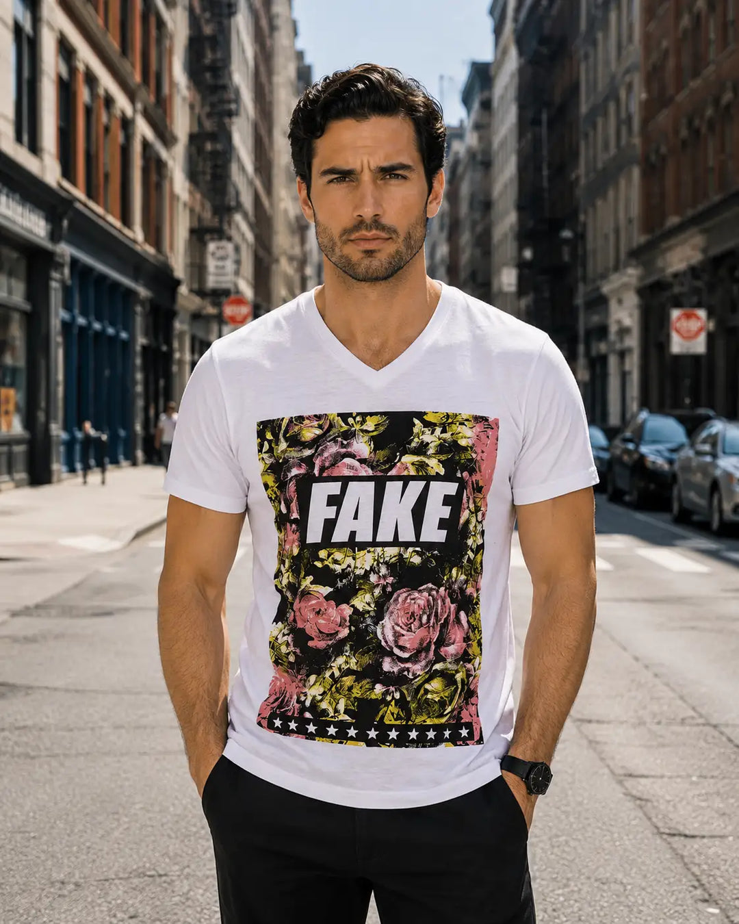 Fake News Graphic Tee White