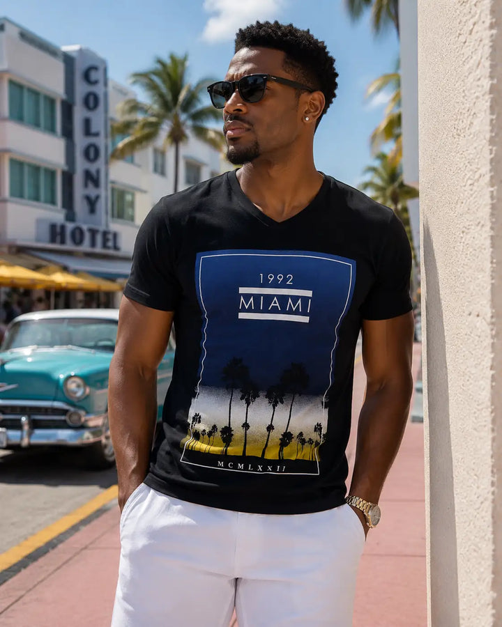 Miami 1992 Graphic Tee Navy