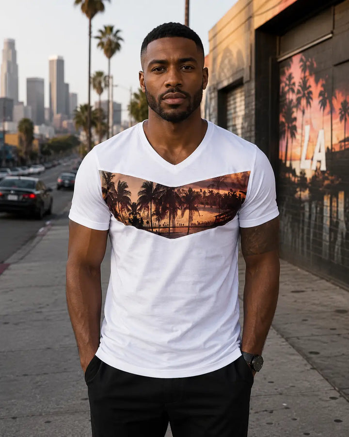 California Sunset Graphic Tee White