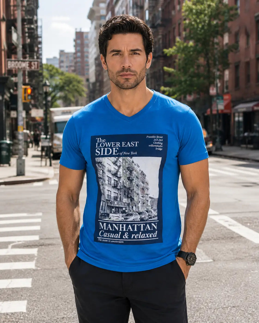 Lower East Side Graphic Tee Royal Blue