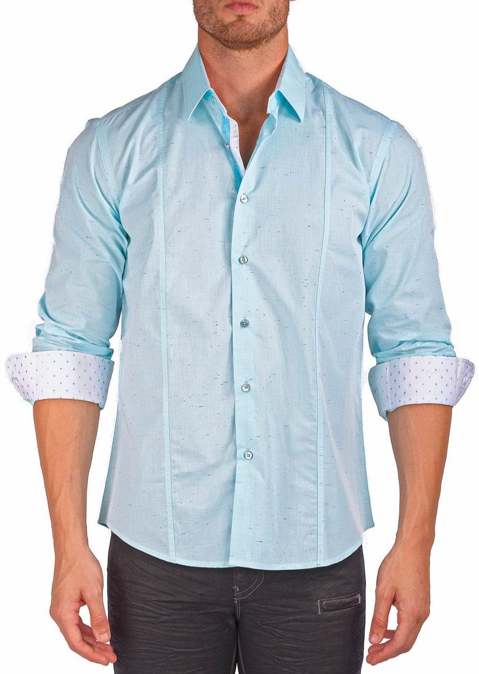mens turquoise dress shirts Men's Teal Blue Long Sleeve Dress Shirt 16.5 32/33 / Teal Blue