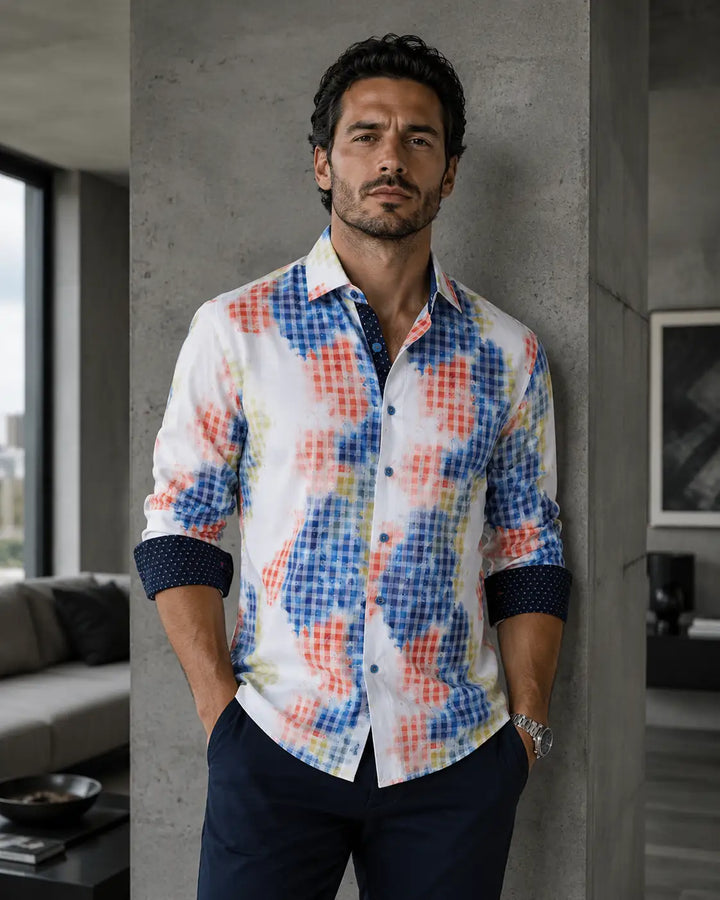 192435 - Men's Purple Button Up Long Sleeve Dress Shirt