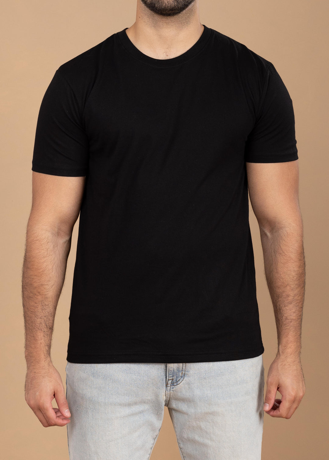 Solid Color Crew Neck T-Shirt