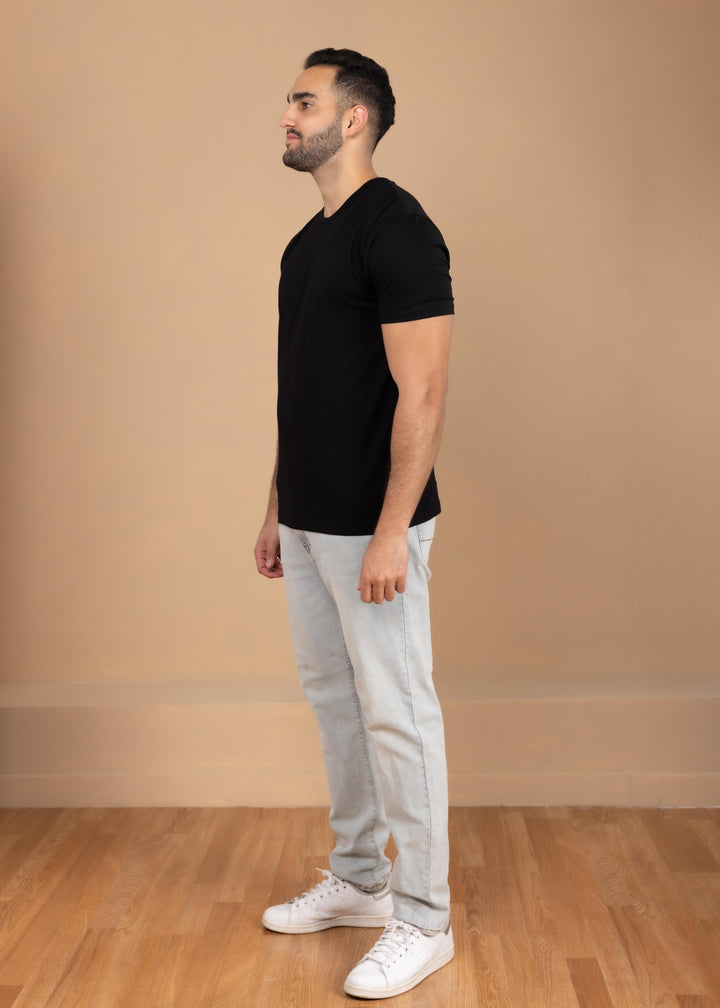 Solid Color Crew Neck T-Shirt