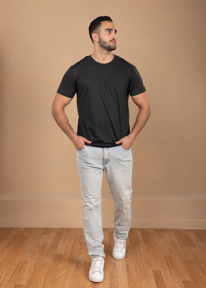 Solid Color Crew Neck T-Shirt