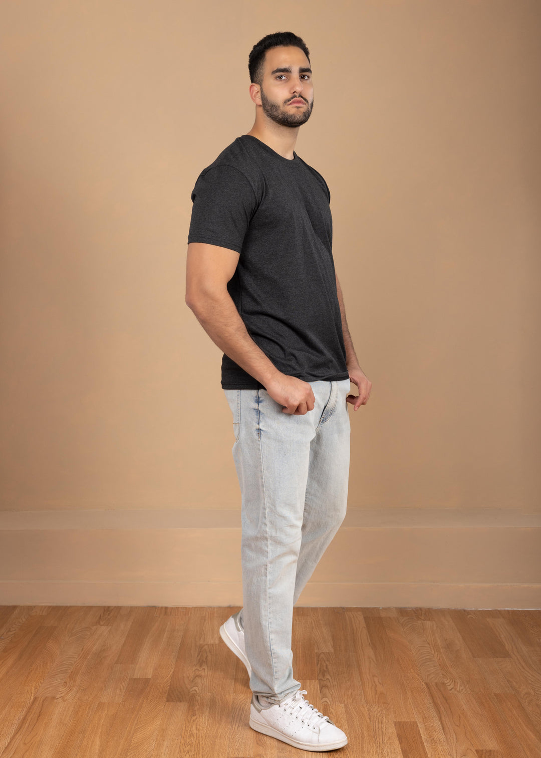 Solid Color Crew Neck T-Shirt