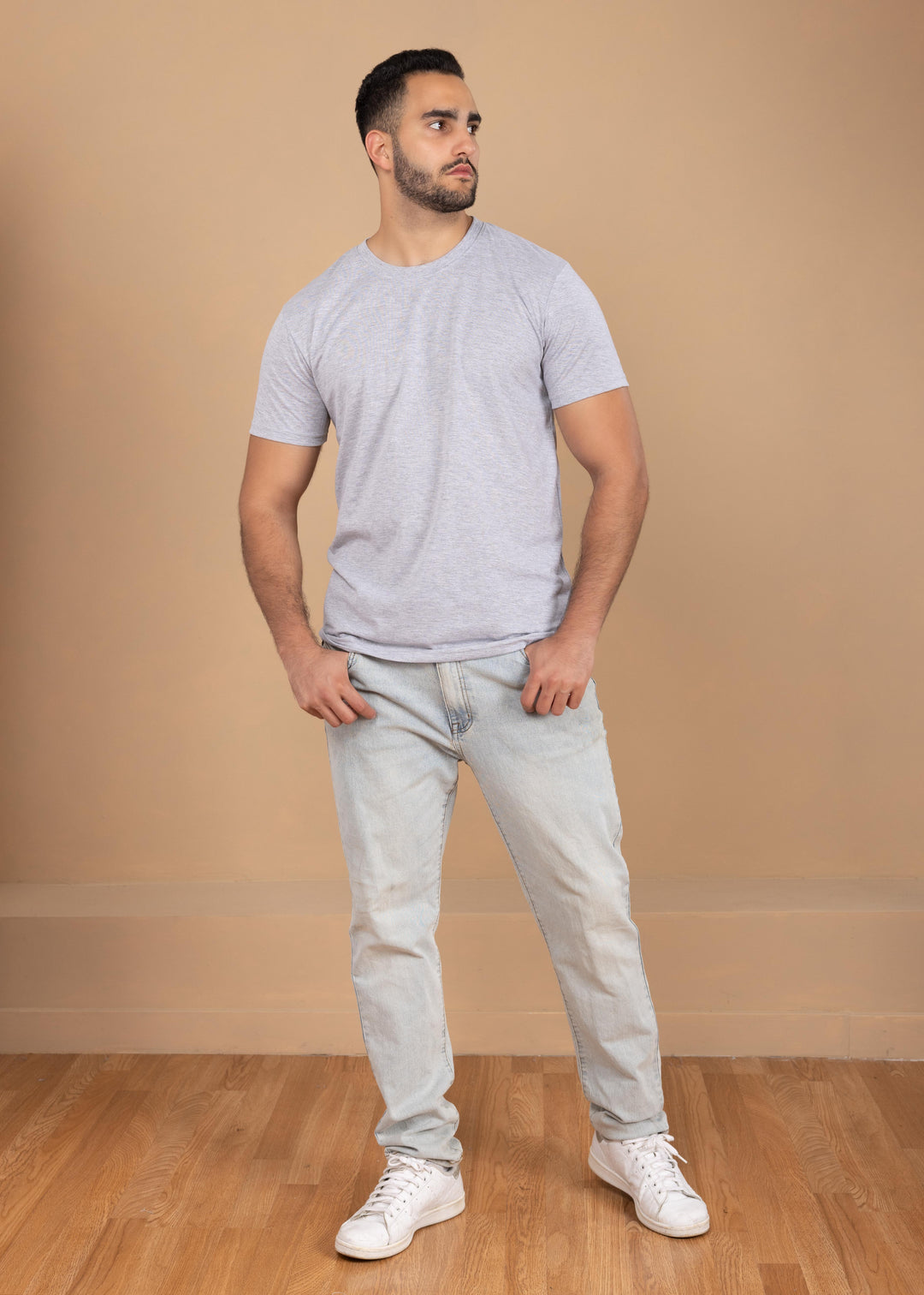 Solid Color Crew Neck T-Shirt