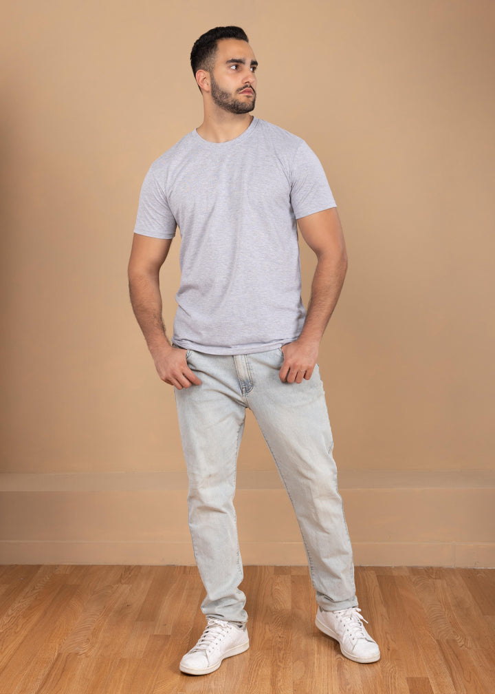 Solid Color Crew Neck T-Shirt