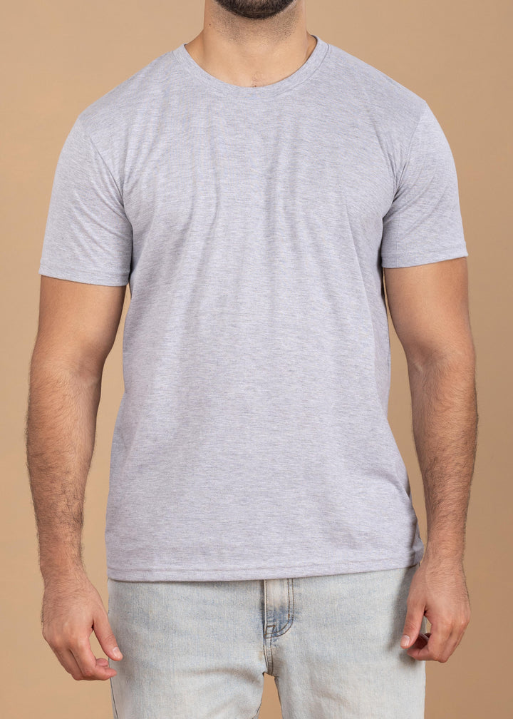Solid Color Crew Neck T-Shirt