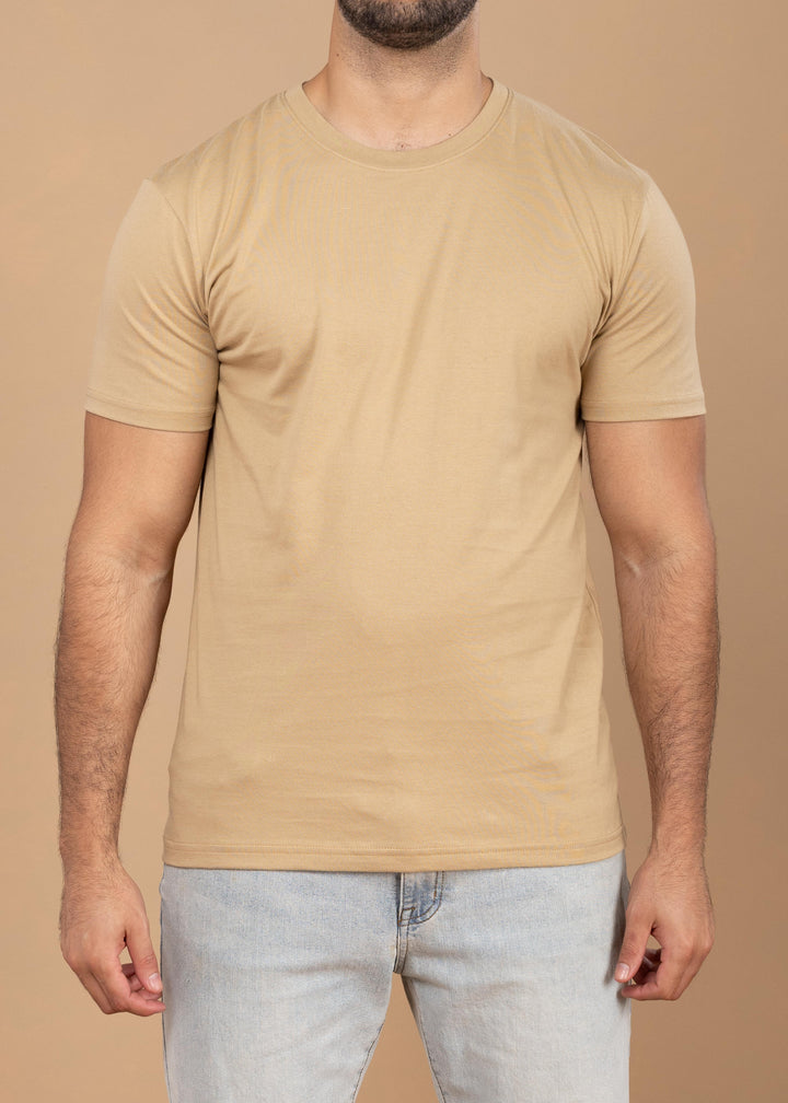 Solid Color Crew Neck T-Shirt