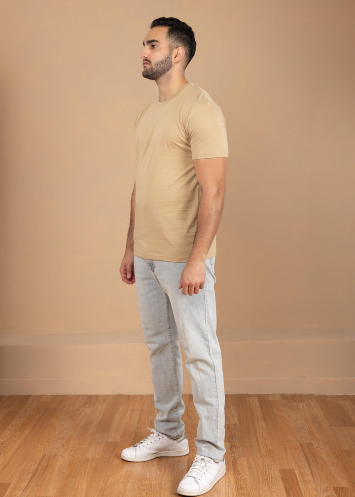 Solid Color Crew Neck T-Shirt