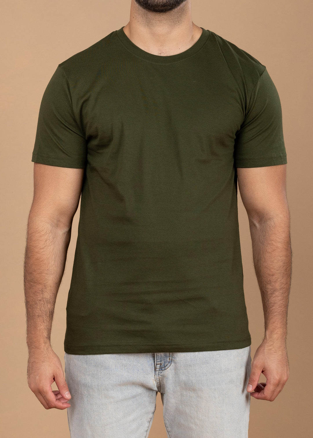 Solid Color Crew Neck T-Shirt