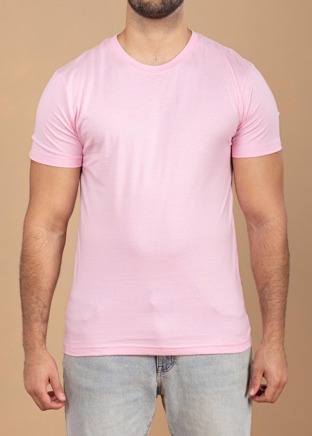 Solid Color Crew Neck T-Shirt