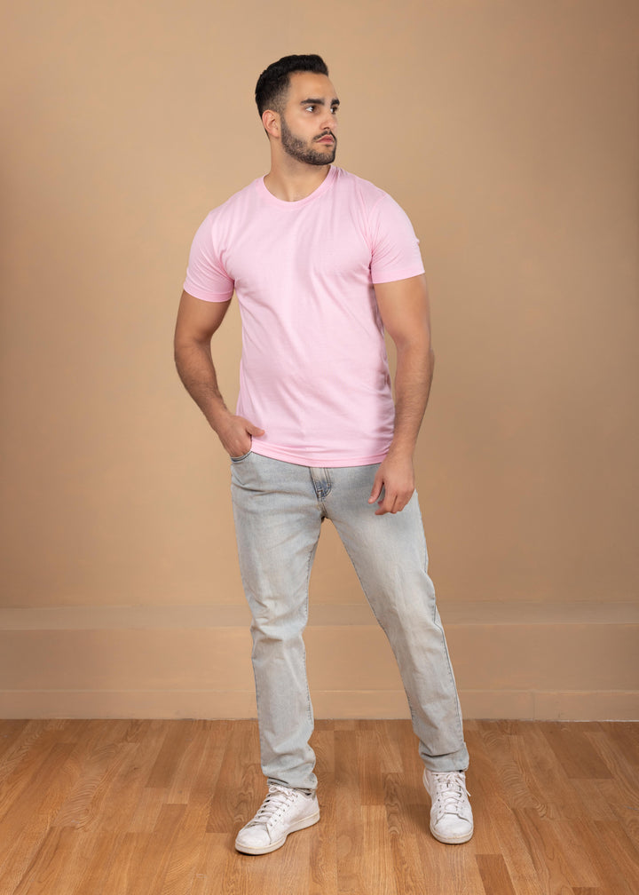 Solid Color Crew Neck T-Shirt