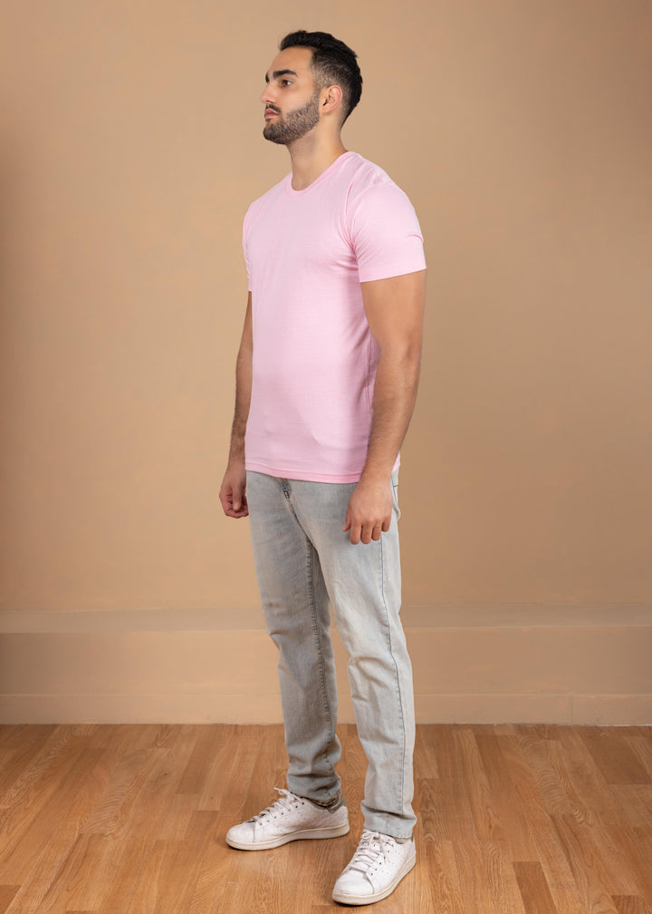 Solid Color Crew Neck T-Shirt