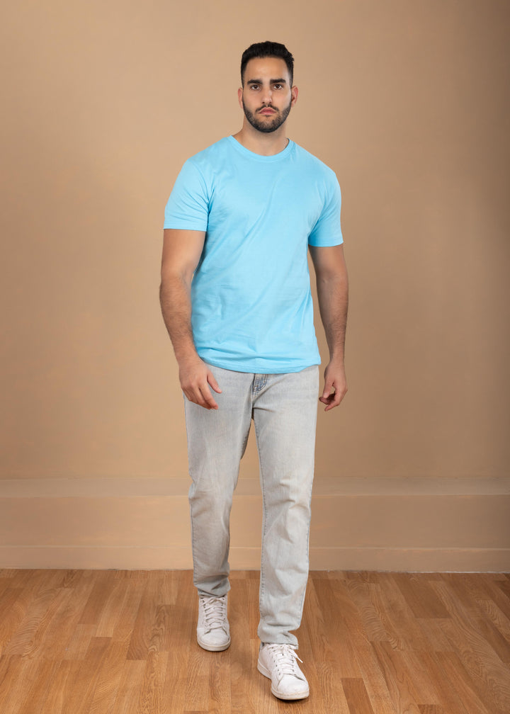 Solid Color Crew Neck T-Shirt