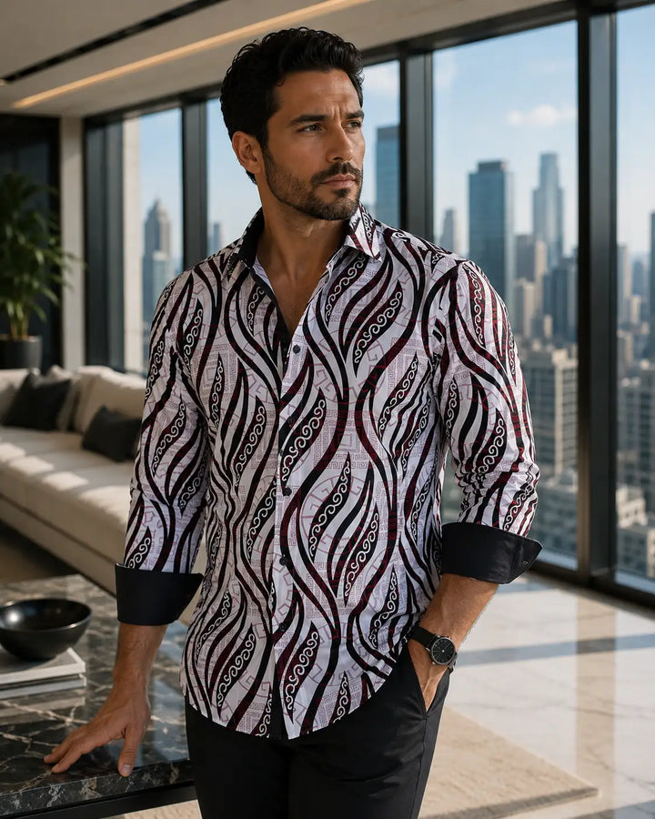 212299 - Men's White Button Up Long Sleeve Dress Shirt