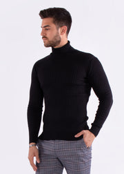 Ribbed Turtleneck Sweater Black
