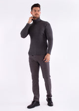 Ribbed Turtleneck Sweater Charcoal Grey