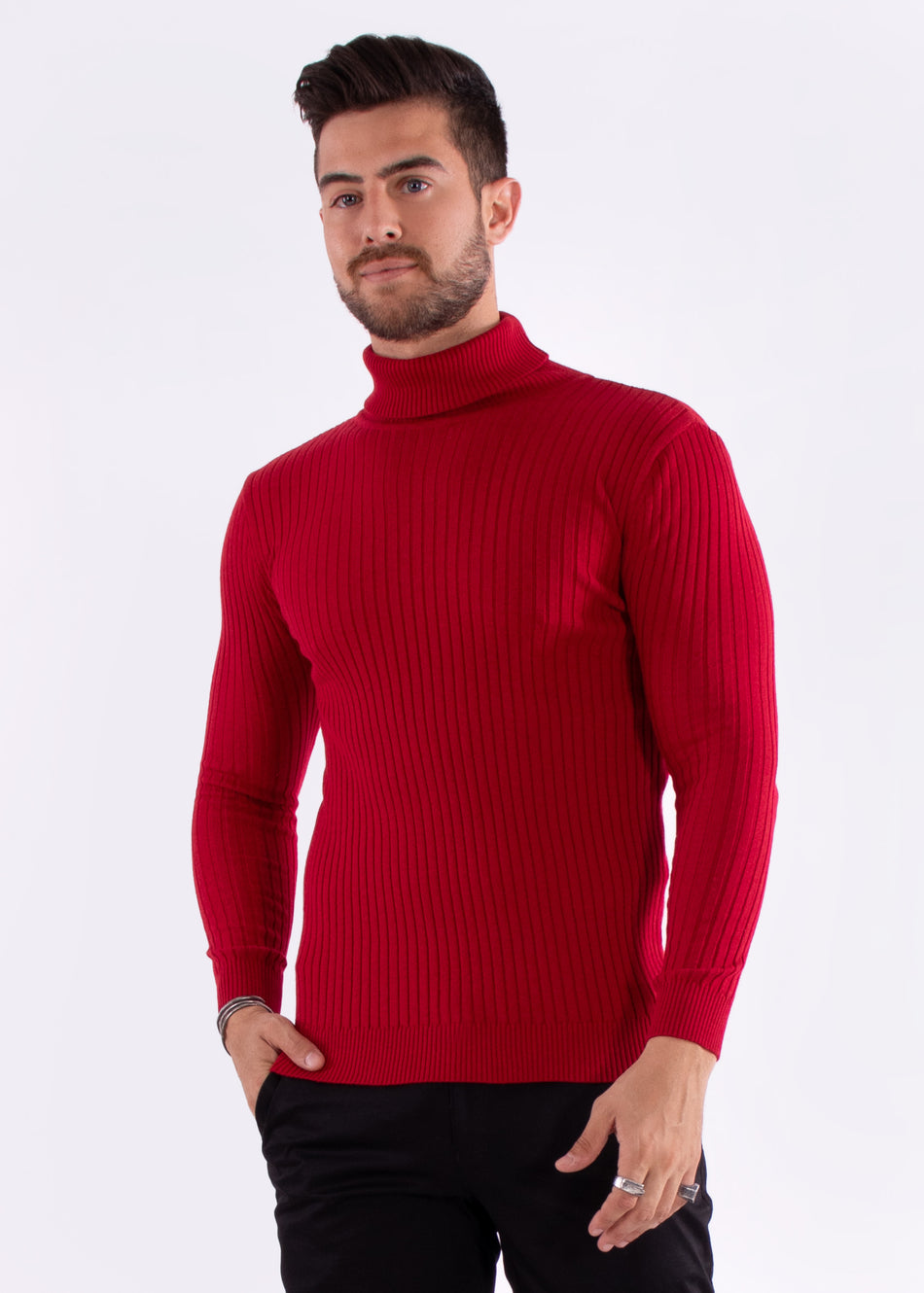 Turtleneck ribbed sweater