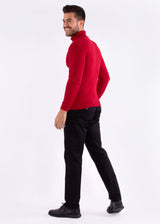 Ribbed Turtleneck Sweater Red