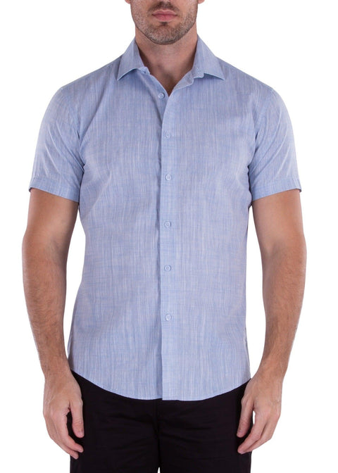 Breezy Cotton Button Up Short Sleeve Plain Pattern