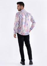 Iridescent Rainbow Fleur Long Sleeve Dress Shirt