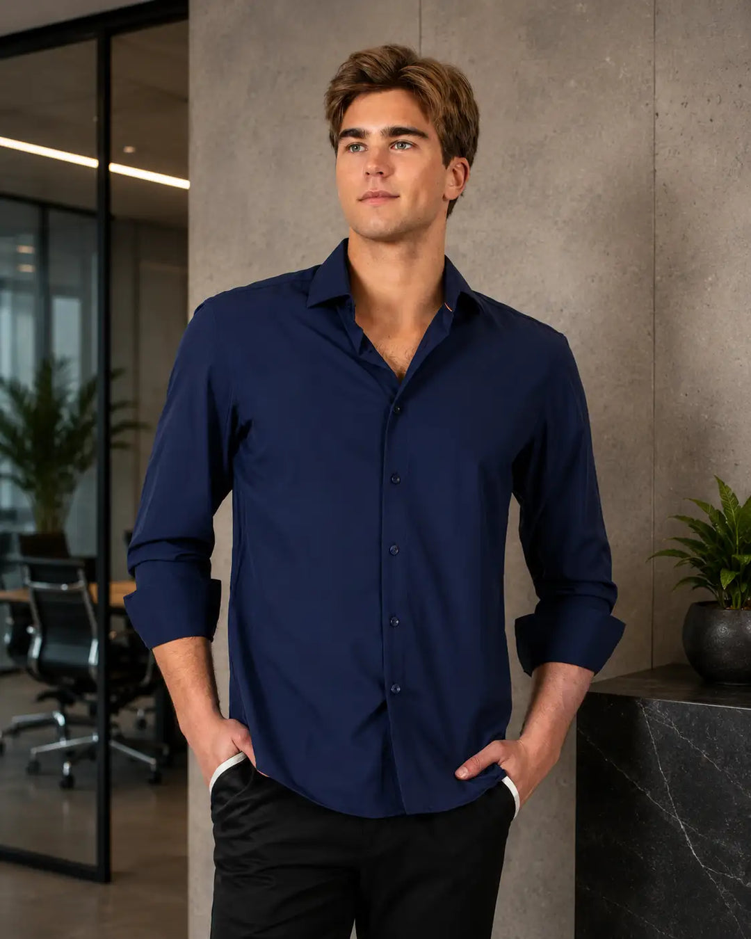 Essential Button Up Long Sleeve Dress Shirt