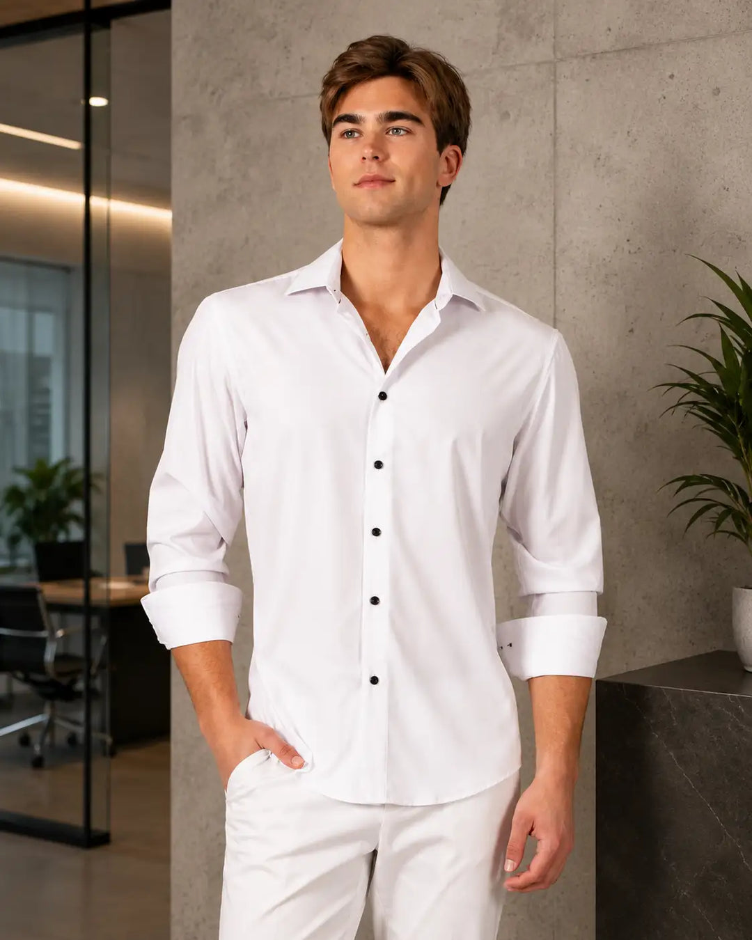 Essential Button Up Long Sleeve Dress Shirt