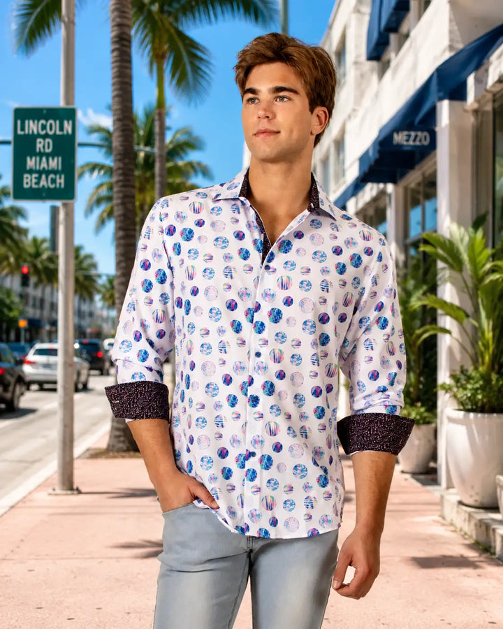 White Button Up Long Sleeve Dress Shirt
