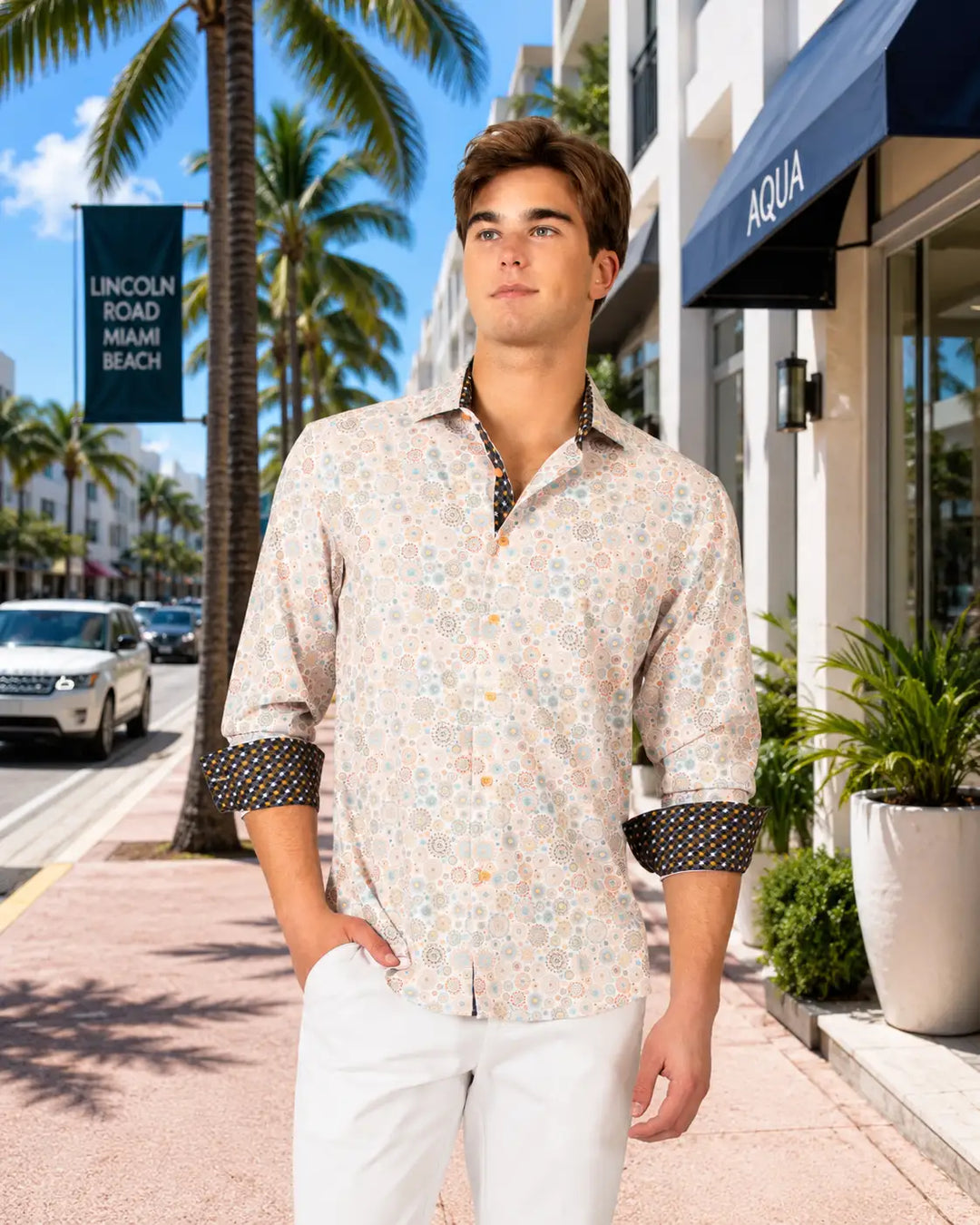 Blue Button Up Long Sleeve Dress Shirt
