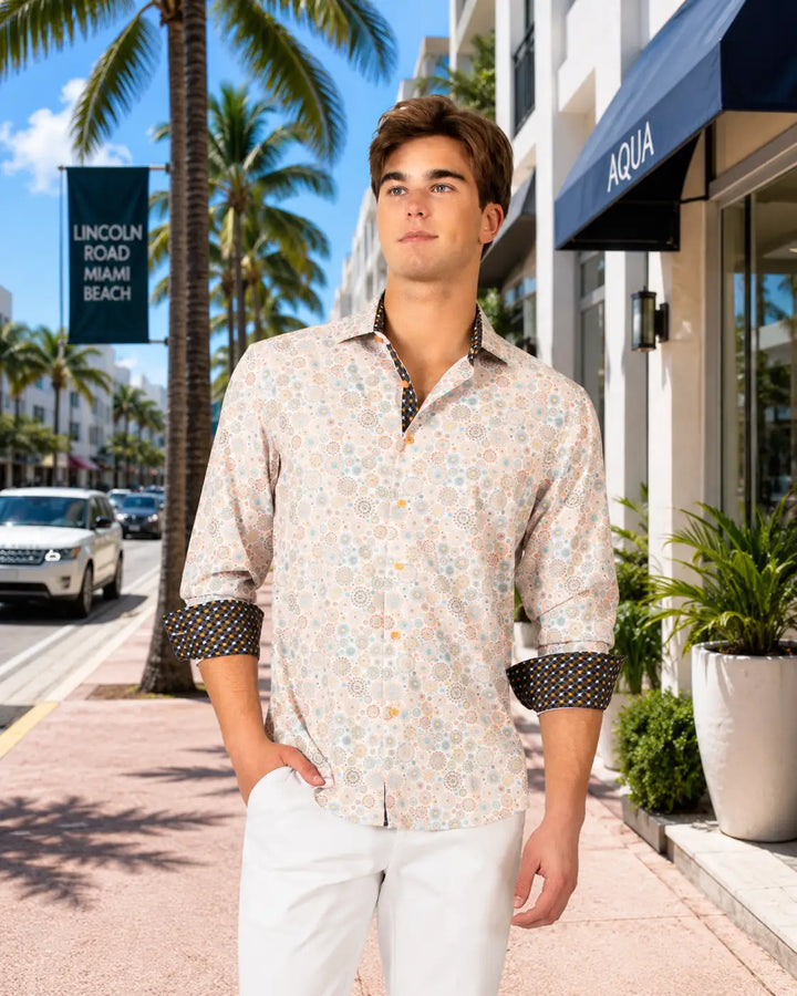 Blue Button Up Long Sleeve Dress Shirt