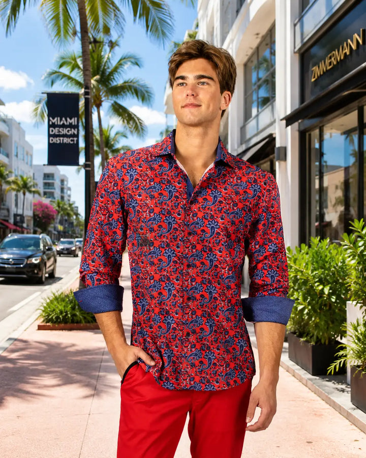 Paisley Long Sleeve Dress Shirt