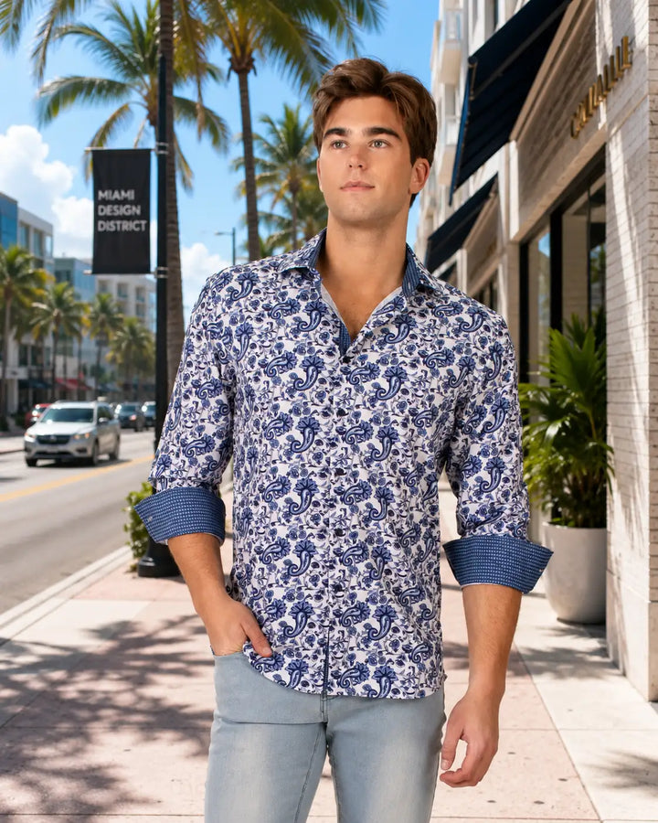 Paisley Long Sleeve Dress Shirt