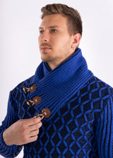 High-Neck Pullover Sweater Royal Blue