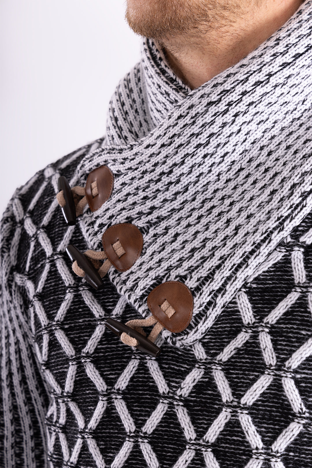 High-Neck Pullover Sweater White