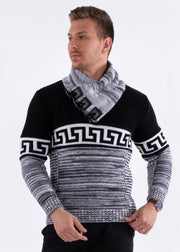 High-Neck Pullover Sweater Black
