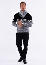 High-Neck Pullover Sweater Black