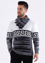 High-Neck Pullover Sweater White