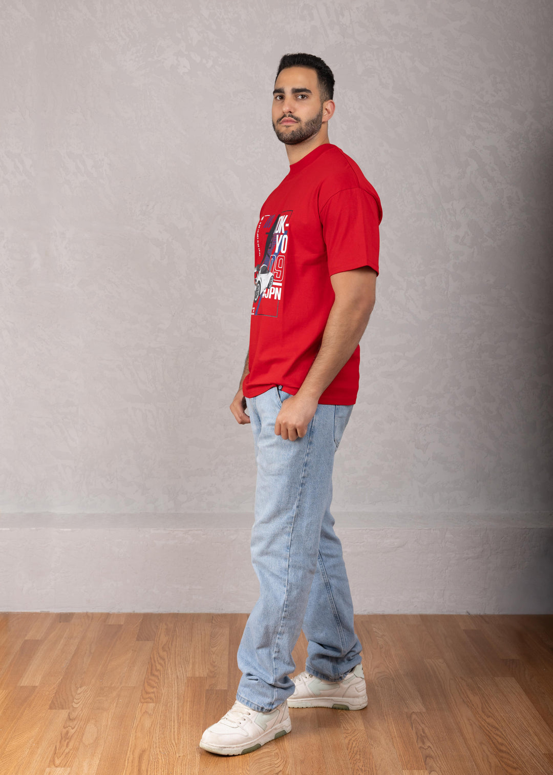 Tokyo White Race Car Oversized Cotton T-Shirt