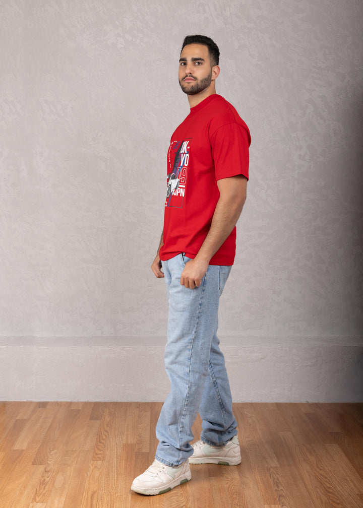 Tokyo White Race Car Oversized Cotton T-Shirt