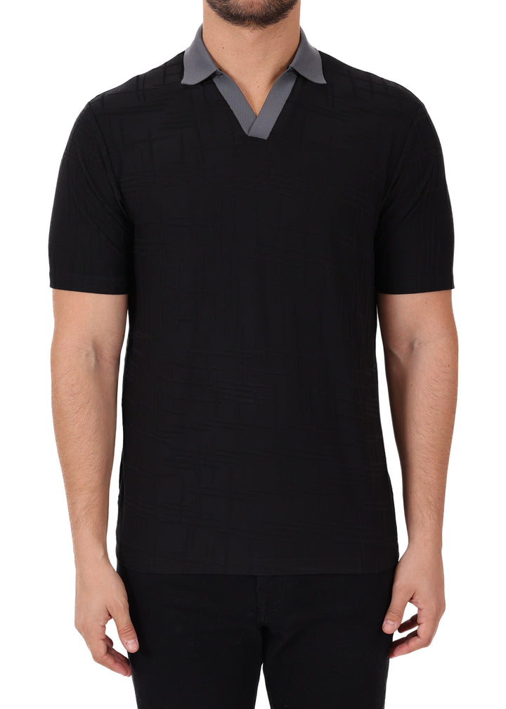 Textured Cuban Collar Polo Shirt