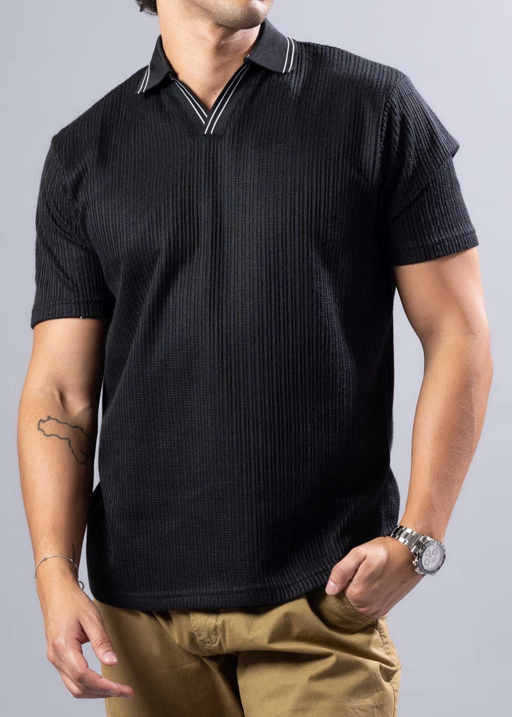 Knit Cuban Collar Polo Shirt
