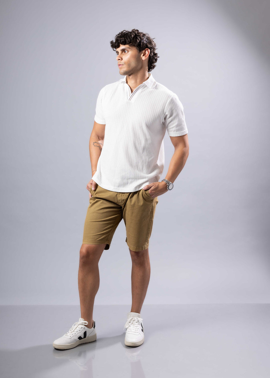 Knit Cuban Collar Polo Shirt