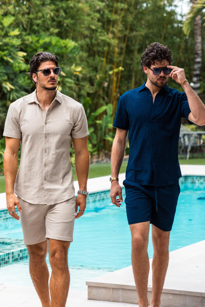 Sorrento Textured Resort Shirt – Short Sleeve Button-Up